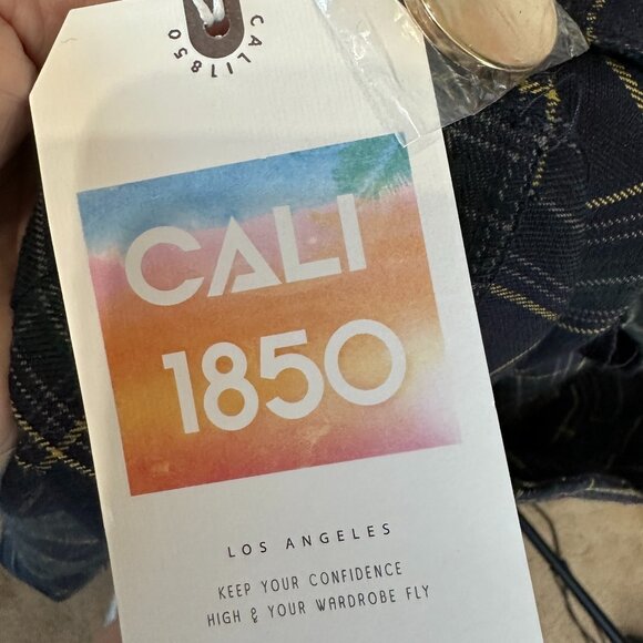 NWT Cali1850 Womens Plaid Skort in Navy Blue and Hunter Green Size Large - Picture 6 of 10